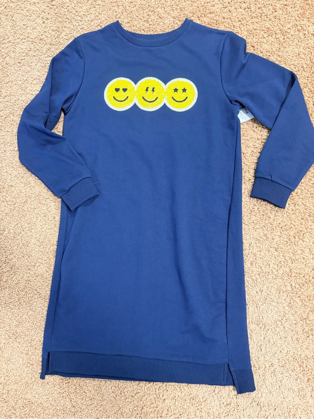 Kids Navy Blue Smile Emoji dress - Brand wonder nation size 14-16 XL